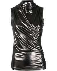 Blumarine - Draped Metallic Top - Lyst