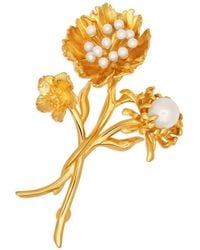 Oscar de la Renta - Bouquet Pearl-Embellished Brooch - Lyst