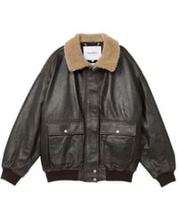 Halfboy - Shearling-Collar Leather Jacket - Lyst