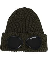 C.P. Company - Gerippte Mütze Mit Goggle-Detail - Lyst