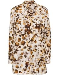 MSGM - Camisa Con Estampado De Acuarela - Lyst