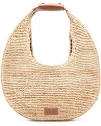STAUD - Large Moon Raffia Shoulder Bag - Lyst