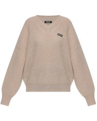 ROTATE BIRGER CHRISTENSEN - Logo-Patch V-Neck Sweater - Lyst