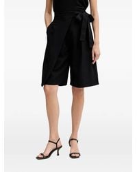Sisley - Wrap-Style Belted Shorts - Lyst