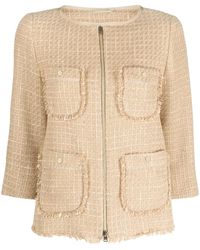 Herno - Zip-Up Tweed Jacket - Lyst