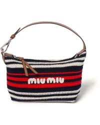 Miu Miu - Striped Crochet-knit Mini Bag - Lyst