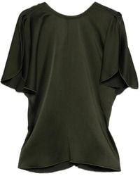 Victoria Beckham - Draped-Sleeve Blouse - Lyst