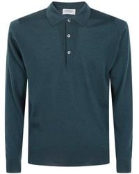 John Smedley - Belper Long-Sleeve Polo Shirt - Lyst