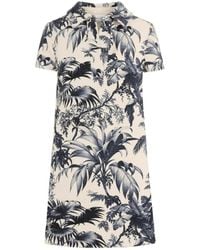 Oscar de la Renta - Chiné Palm Leaves Shift Dress - Lyst