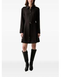 ARMANI EXCHANGE - Belted Epaulette Shirt Mini Dress - Lyst
