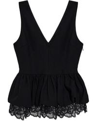 ROTATE BIRGER CHRISTENSEN - V-Neck Peplum Blouse - Lyst