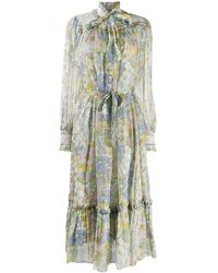 Zimmermann Midi-jurk Met Bloempatroon - Groen