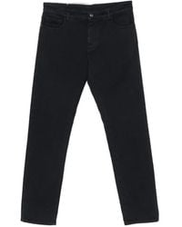 Canali - Logo-Patch Straight-Leg Jeans - Lyst