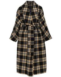 KENZO - Cappotto A Quadri Con Cintura - Lyst
