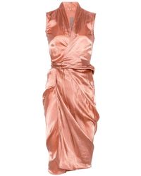 Rick Owens - Wrap Sleeveless Midi Dress - Lyst