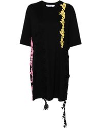 MSGM - Floral-lace Mini T-shirt Dress - Lyst