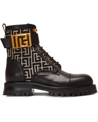 Balmain - Leather Monogram Charlie Ranger Boots - Lyst