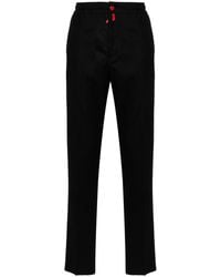 Kiton - Logo-patch Button-fastening Tapered Trousers - Lyst