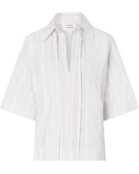 Loulou de Saison - Sofi Gestreepte Blouse Met Trekkoord - Lyst