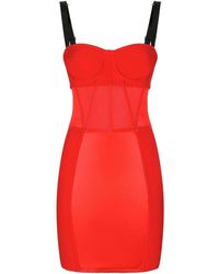 Dolce & Gabbana - Silk Corset Mini Dress - Lyst