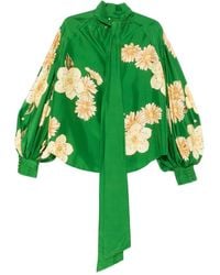 ALÉMAIS - Blusa con estampado floral y mangas balloon - Lyst