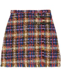 Gucci Tweed-Rock mit Hufeisendetails - Blau