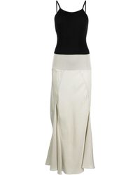 Low Classic - Two-tone Ribbed Maxi Dress - Lyst
