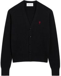 Ami Paris - Ami De Coeur V-Neck Cardigan - Lyst