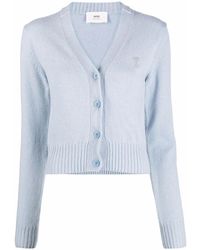 Ami Paris - Ami De Coeur V-Neck Cardigan - Lyst