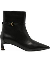 Coccinelle - C-Look Pointed-Toe Buckled Ankle Boots - Lyst