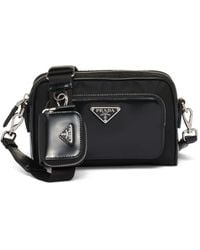 Prada - Re-Nylon And Brushed Leather Shoulder Bag - Lyst