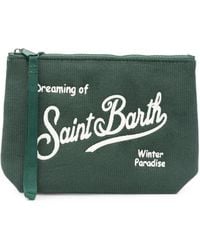MC2 Saint Barth - Aline Logo-Embroidered Corduroy Clutch Bag - Lyst
