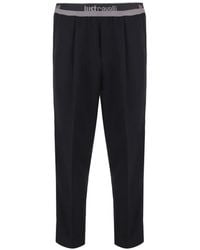 Just Cavalli - Logo-Waistband Pleated Trousers - Lyst