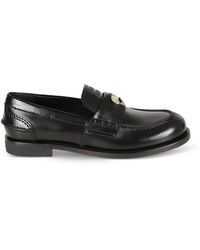Miu Miu - Mocassins Brossés À Bout Rond Et Détail Médaille - Lyst