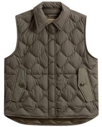 Woolrich - Heritage Quilted Buttoned Gilet - Lyst