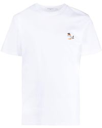 Maison Kitsuné - T-Shirt mit Logo-Patch - Lyst