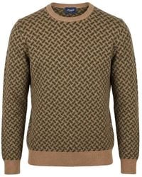 Drumohr - Geometric-Pattern Cashmere Sweater - Lyst