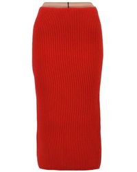 Calvin Klein - Ribbed-Knit Midi Skirt - Lyst