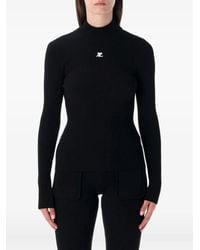Courreges - Gerippter Reedition Pullover mit Stehkragen - Lyst