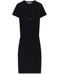Alexander Wang - Logo-Detail Short-Sleeve Crewneck Mini Dress - Lyst