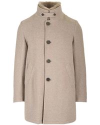 Al Duca d'Aosta - Faux-Fur-Collar Single-Breasted Coat - Lyst