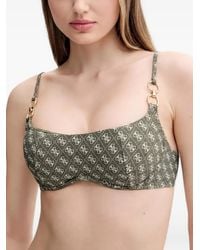 Guess - Monogram-Print Ring-Detail Bikini Top - Lyst