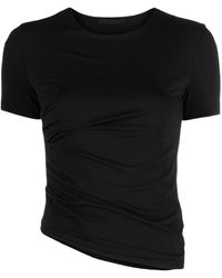 Helmut Lang - Asymmetrisches T-Shirt mit Raffung - Lyst