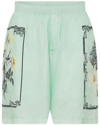 CAMILLA - Floral-Pattern Silk Shorts - Lyst
