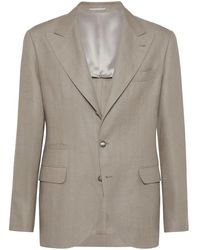 Brunello Cucinelli - Single-Breasted Linen Blazer - Lyst