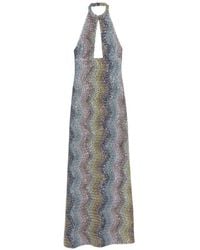Missoni - Robe Longue En Lamé À Sequins Et Découpe - Lyst