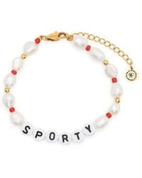 Sporty & Rich - Sporty Pearl-Bead Bracelet - Lyst