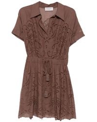 ERMANNO FIRENZE - Broderie-Anglaise Mini Dress - Lyst