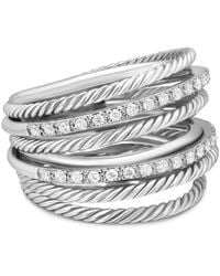 David Yurman - Crossover Ring Aus Sterlingsilber Mit Diamant 17,8Mm - Lyst
