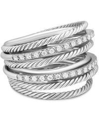 David Yurman - Crossover Ring Aus Sterlingsilber Mit Diamant 17,8Mm - Lyst